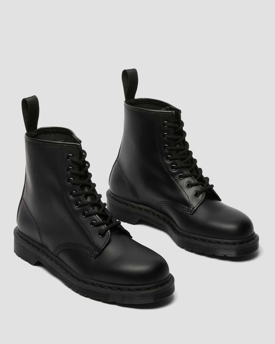 svarta dr martens 1460 mono smooth damstövlar med snörning