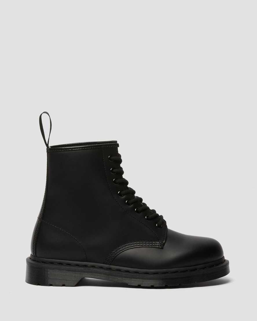 svarta dr martens 1460 mono smooth damstövlar med snörning