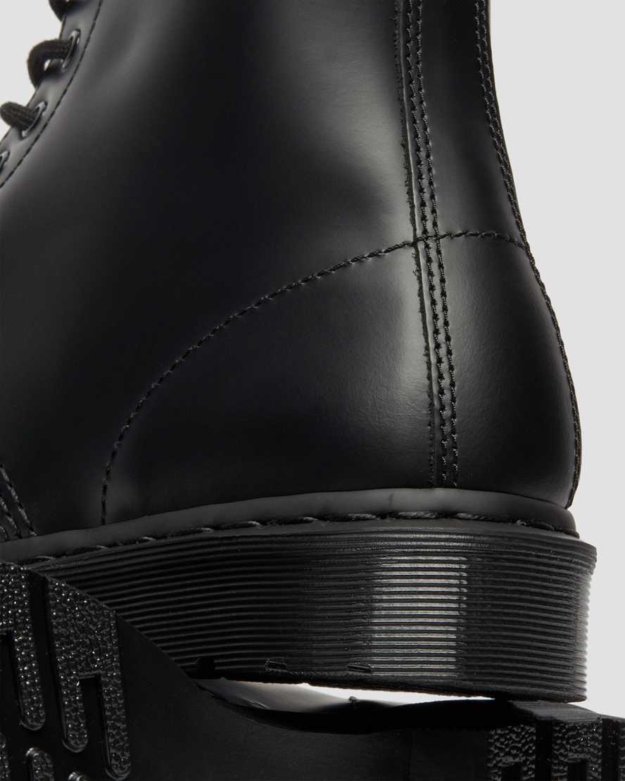 svarta dr martens 1460 mono smooth damstövlar med snörning