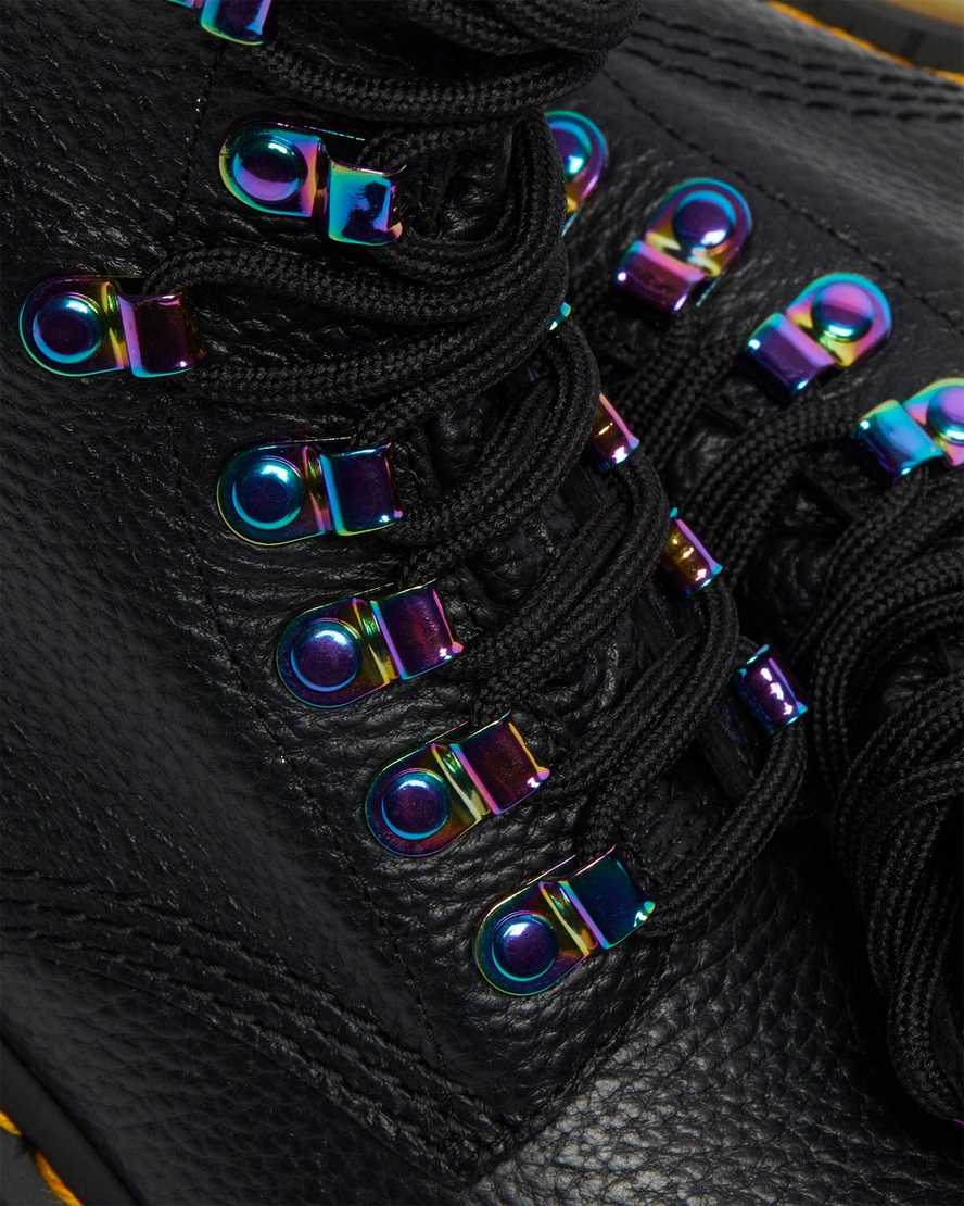 svarta dr martens 1460 pascal iridescent hardware damstövlar med snörning
