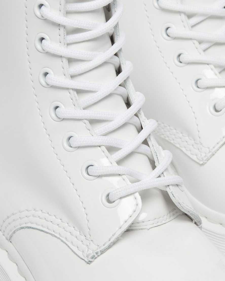 vita dr martens 1460 mono patent damstövlar med snörning
