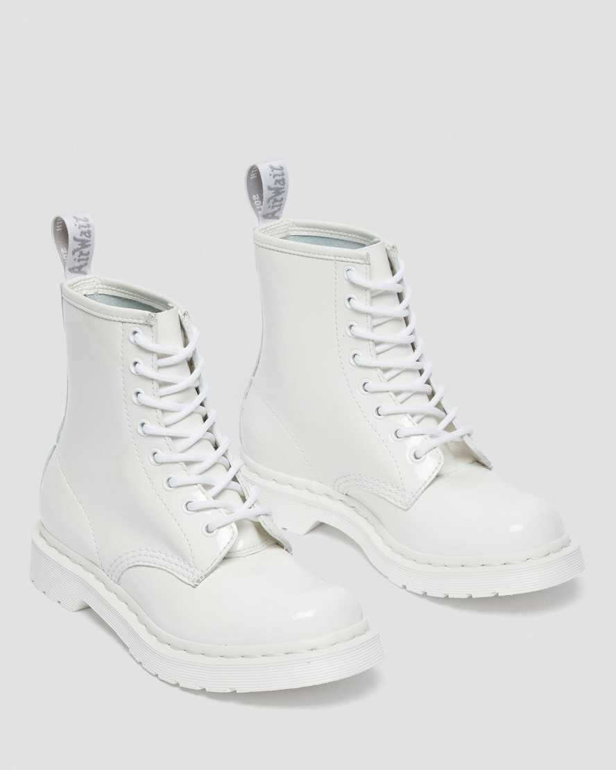 vita dr martens 1460 mono patent damstövlar med snörning