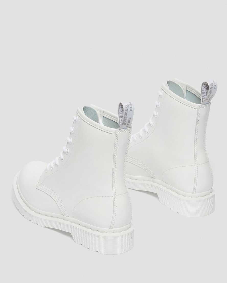 vita dr martens 1460 mono patent damstövlar med snörning