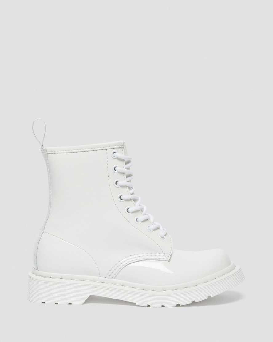 vita dr martens 1460 mono patent damstövlar med snörning