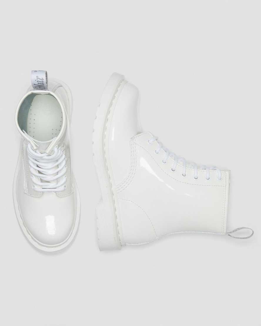 vita dr martens 1460 mono patent damstövlar med snörning