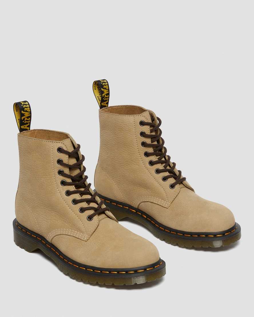 bruna dr martens 1460 pascal damstövlar med snörning