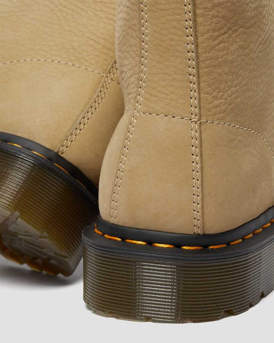 bruna dr martens 1460 pascal damstövlar med snörning