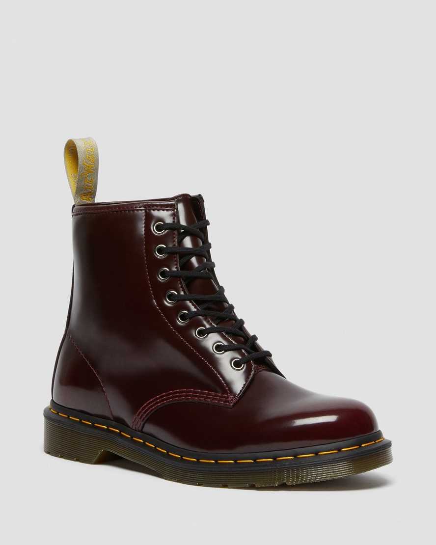 röda dr martens 1460 damstövlar med snörning