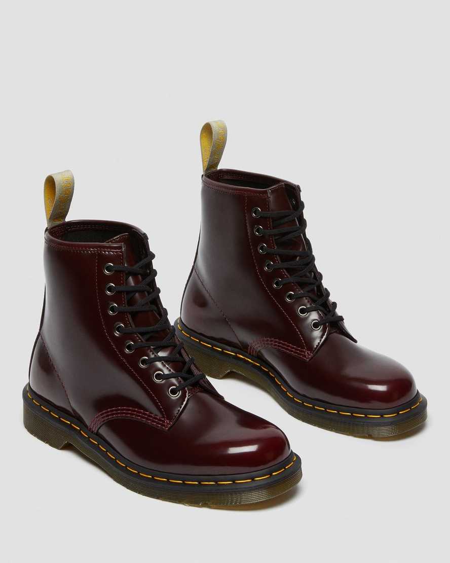 röda dr martens 1460 damstövlar med snörning