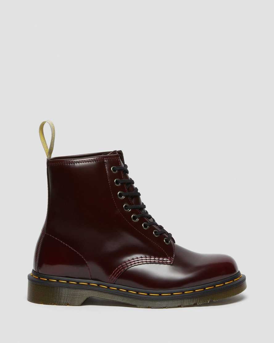 röda dr martens 1460 damstövlar med snörning