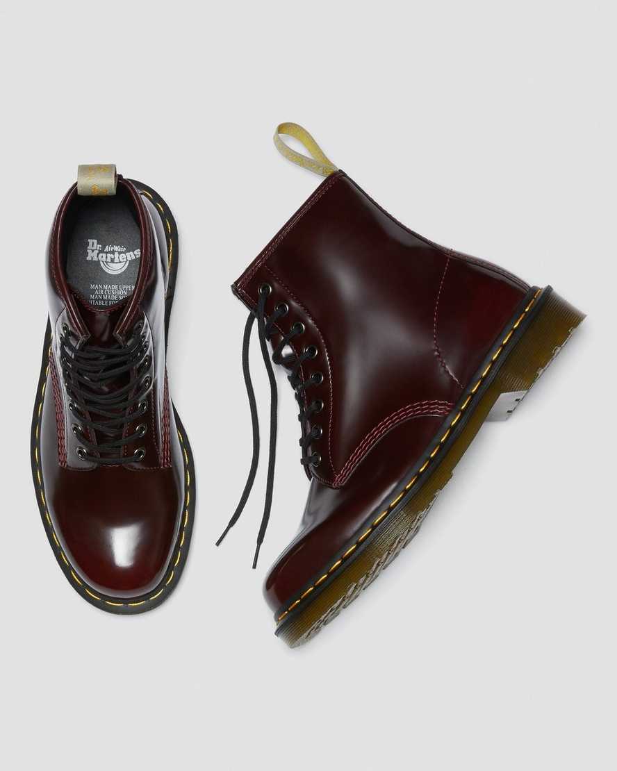 röda dr martens 1460 damstövlar med snörning