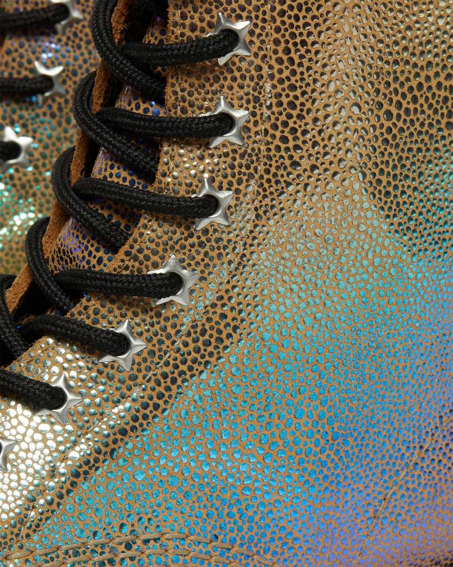 bruna dr martens 1460 rainbow ray damstövlar med snörning