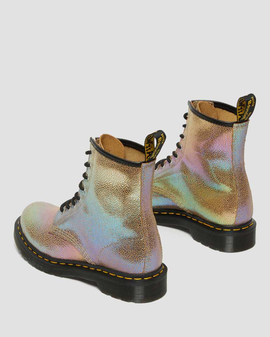 bruna dr martens 1460 rainbow ray damstövlar med snörning