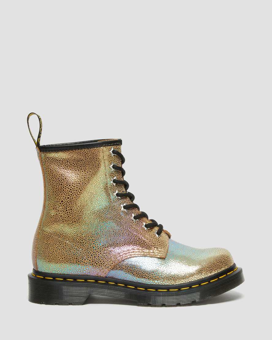 bruna dr martens 1460 rainbow ray damstövlar med snörning