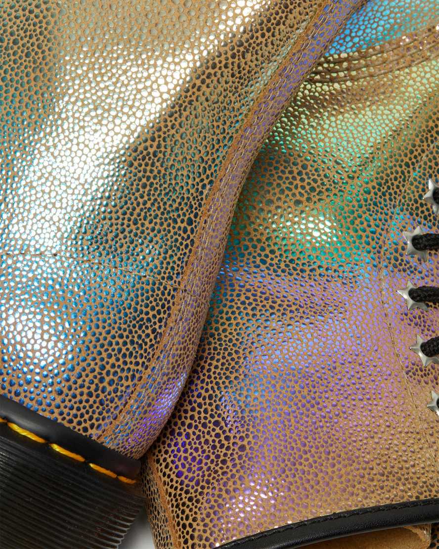 bruna dr martens 1460 rainbow ray damstövlar med snörning