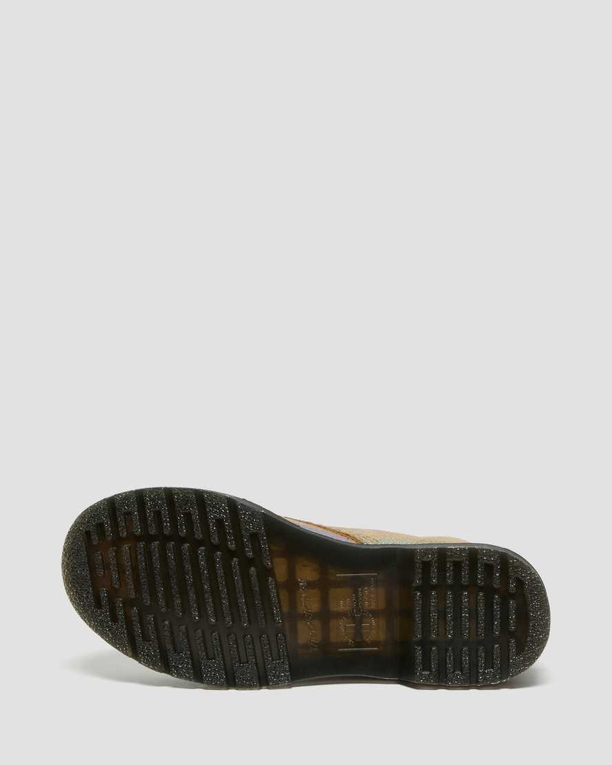 bruna dr martens 1460 rainbow ray damstövlar med snörning