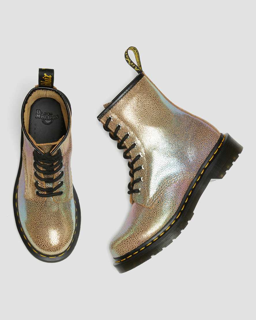 bruna dr martens 1460 rainbow ray damstövlar med snörning