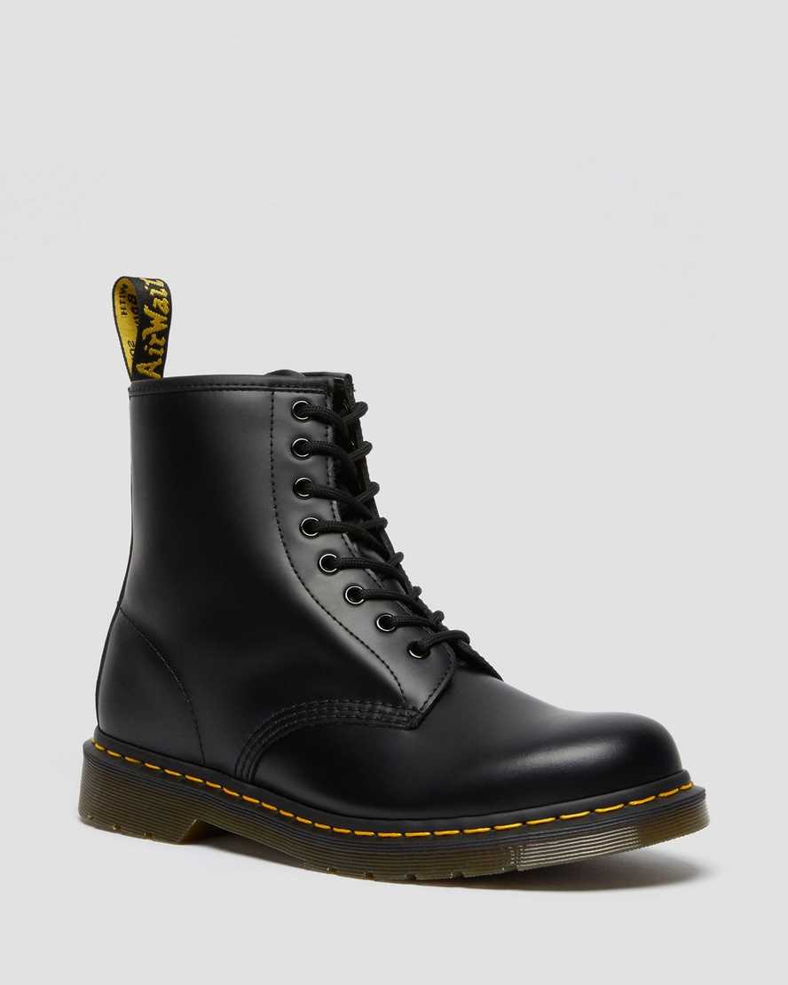 svarta dr martens 1460 smooth damstövlar med snörning