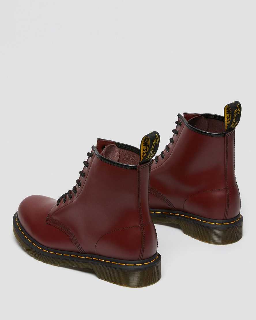röda dr martens 1460 smooth damstövlar med snörning