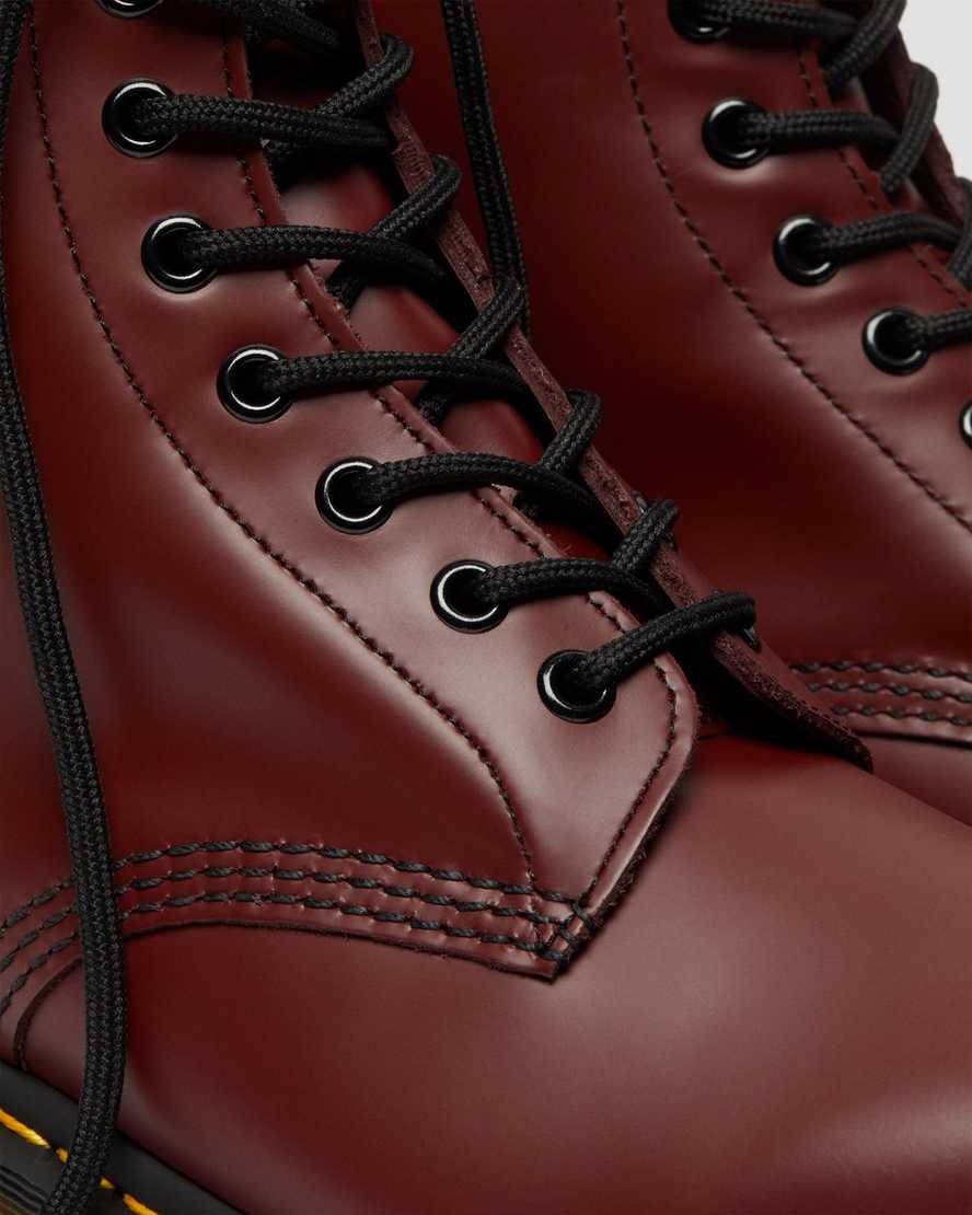 röda dr martens 1460 smooth damstövlar med snörning