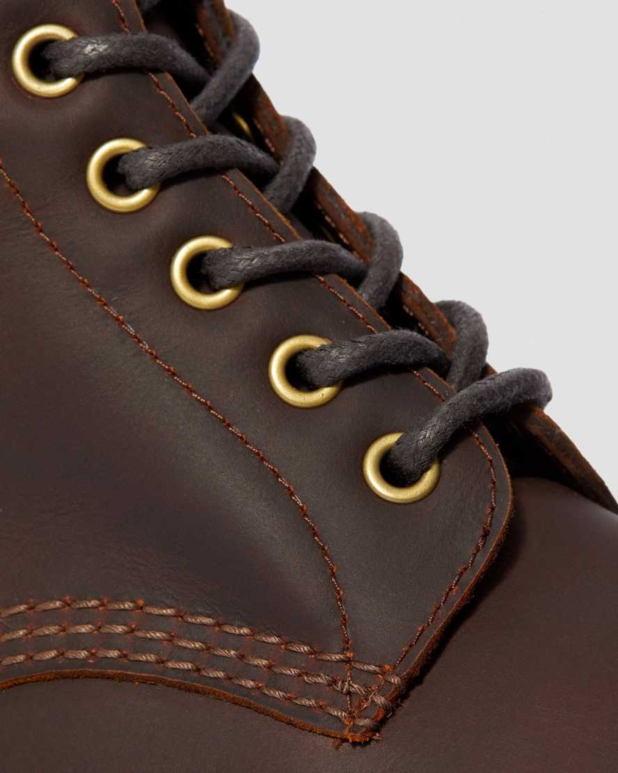 mörkbruna dr martens 1460 dms wintergrip damstövlar med snörning