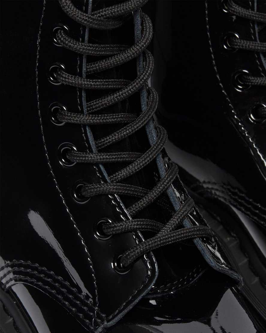 svarta dr martens 1460 mono patent damstövlar med snörning