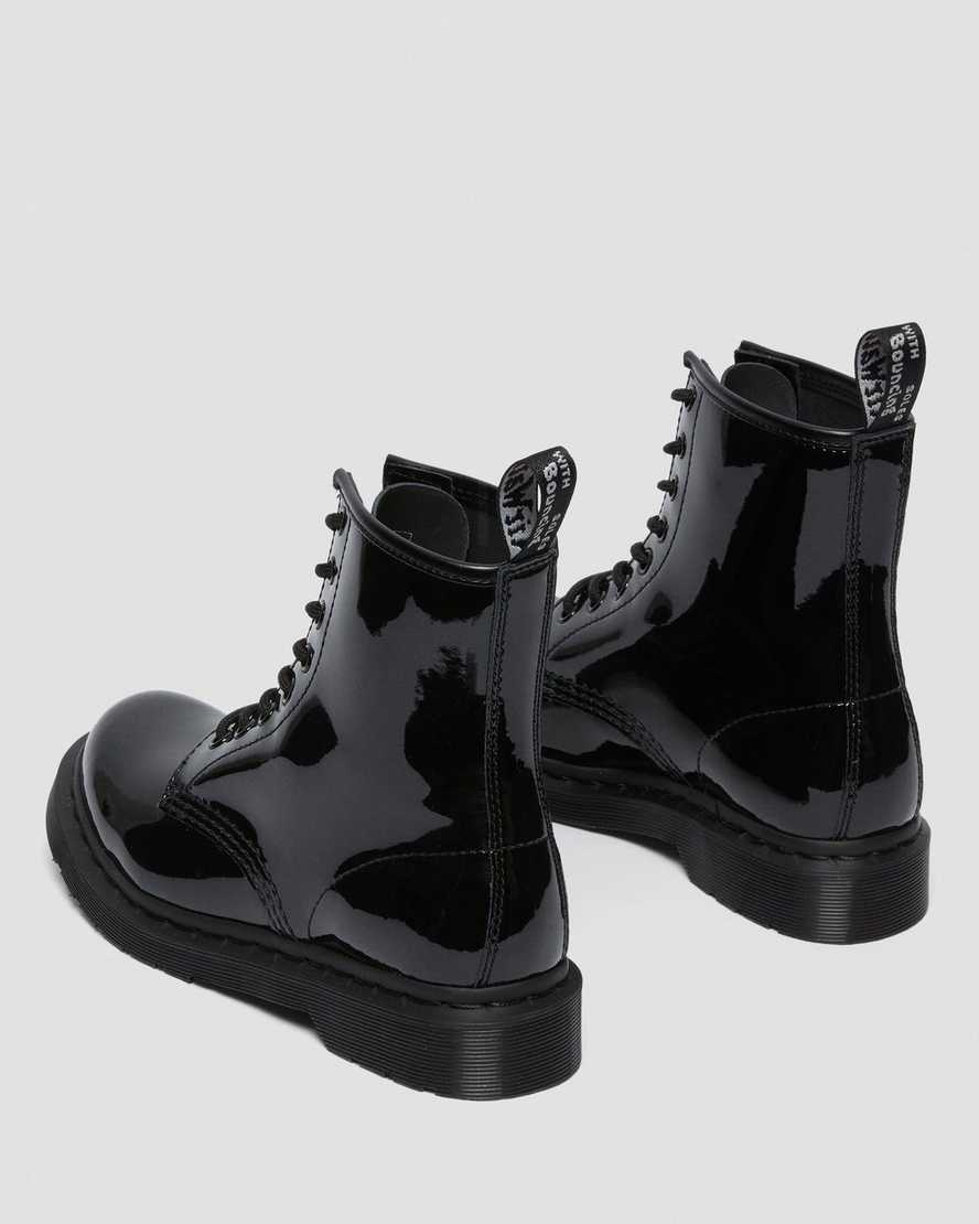 svarta dr martens 1460 mono patent damstövlar med snörning