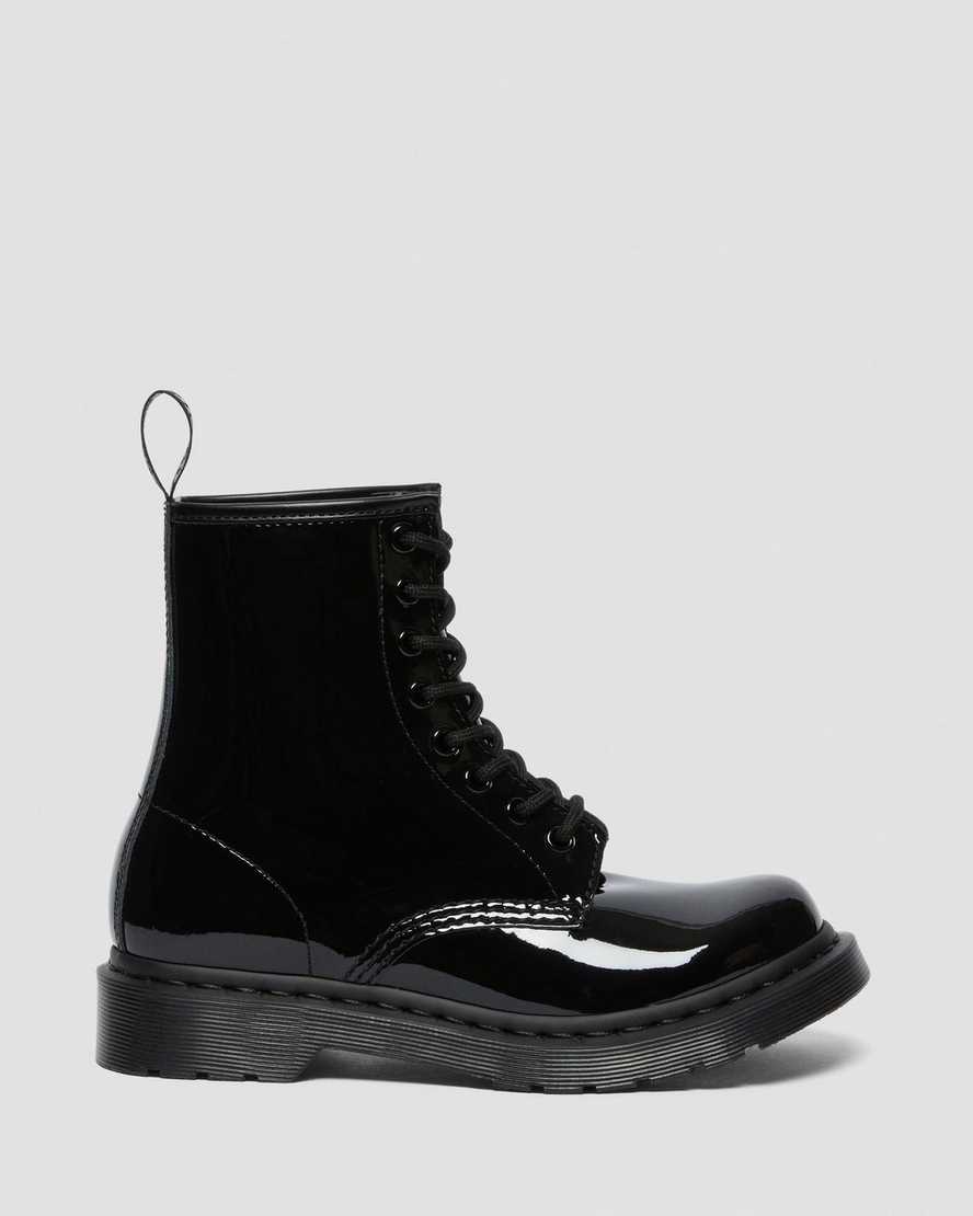 svarta dr martens 1460 mono patent damstövlar med snörning