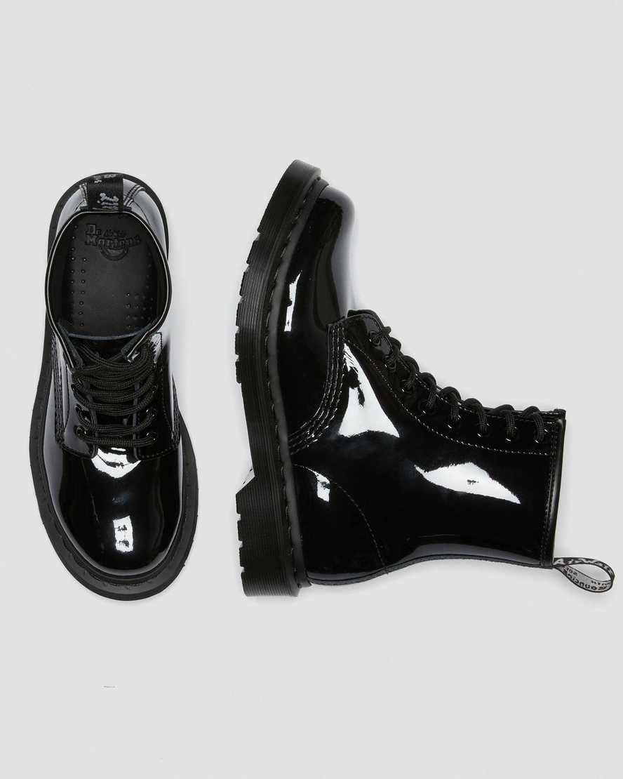 svarta dr martens 1460 mono patent damstövlar med snörning