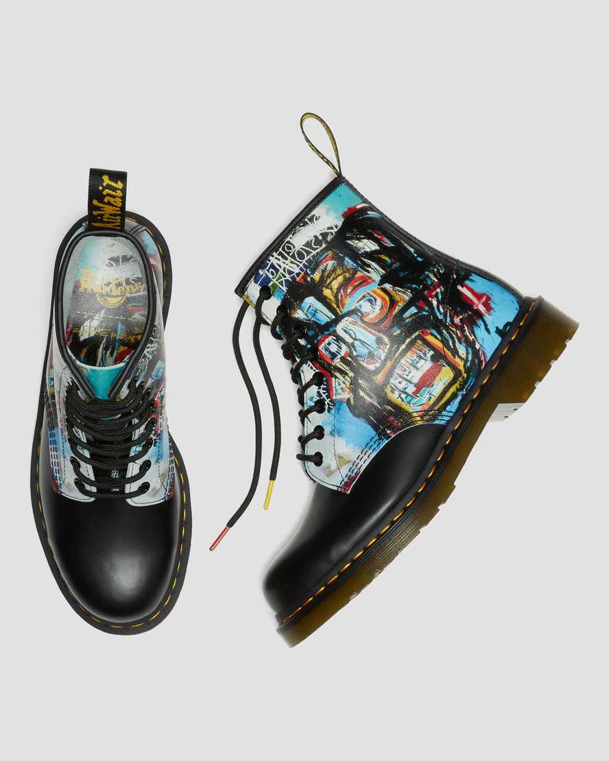 svarta dr martens 1460 basquiat damstövlar med snörning