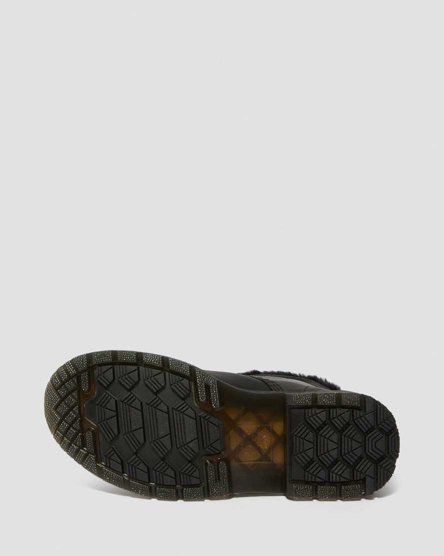 svarta dr martens 1460 dms wintergrip fuskpäls fodrade kängor för dam