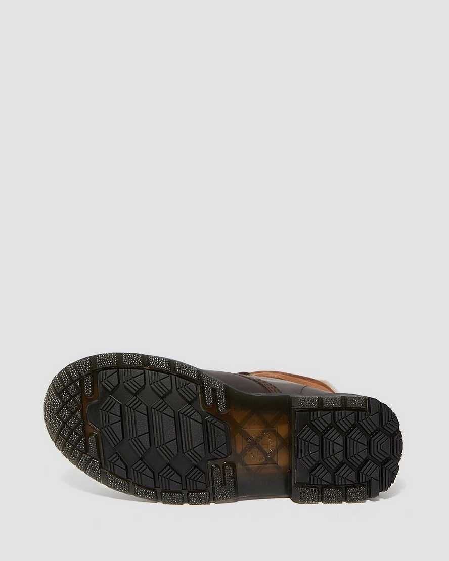 mörkbruna dr martens 1460 dms wintergrip fuskpäls fodrade kängor för dam