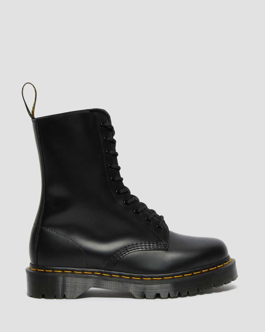 svarta dr martens 1490 bex smooth damstövlar med halva vaden
