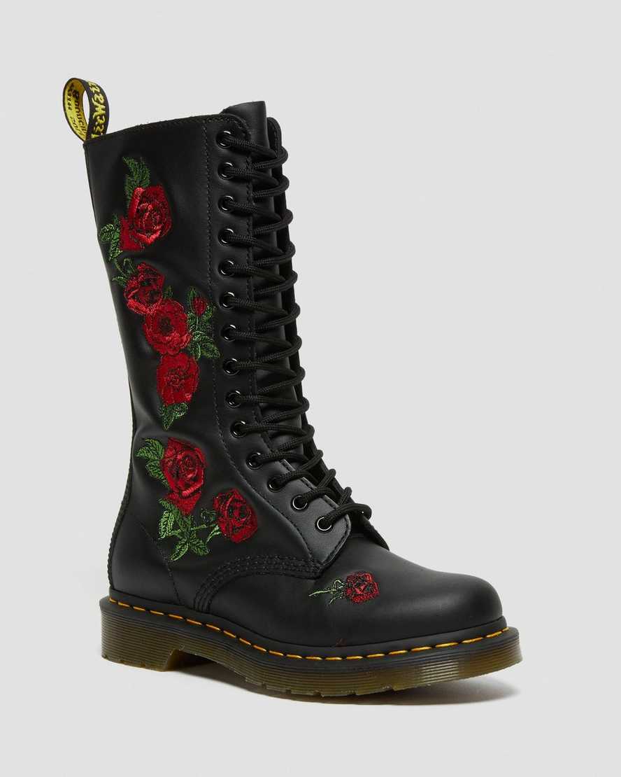 svarta dr martens 1914 vonda damstövlar med halvhög vad