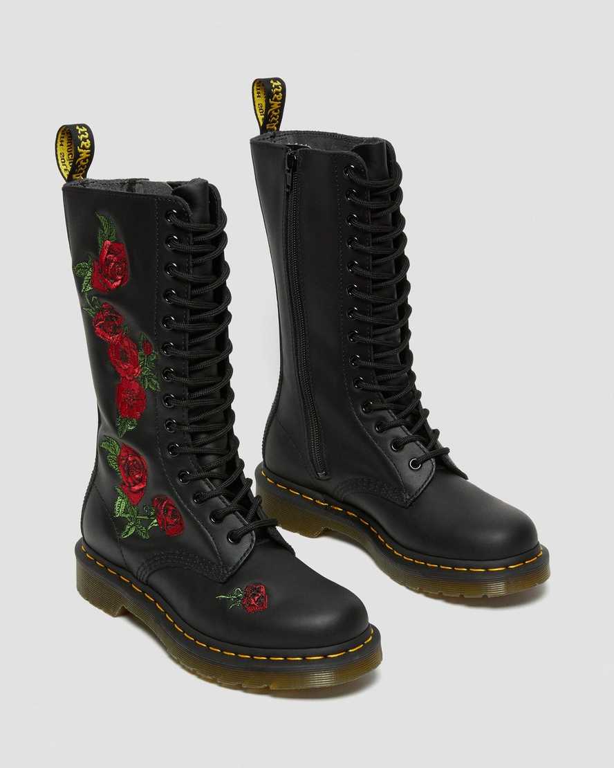 svarta dr martens 1914 vonda damstövlar med halvhög vad