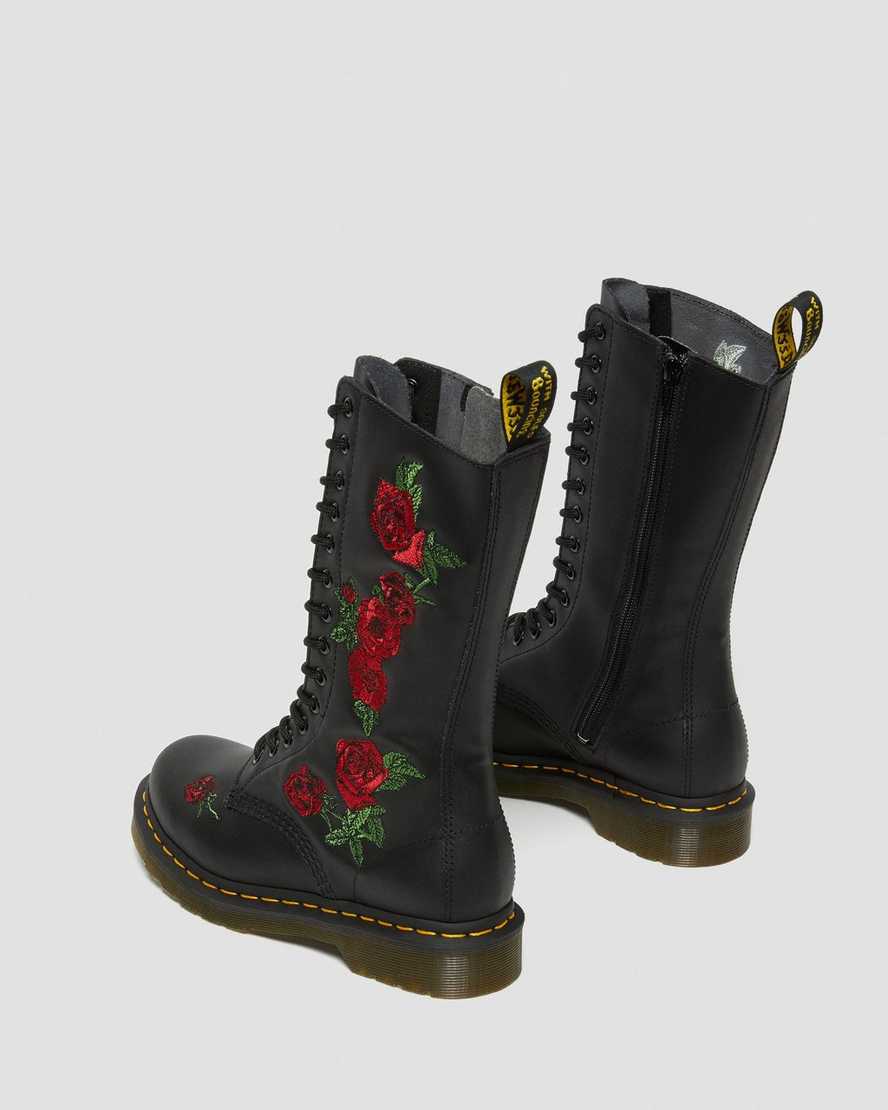 svarta dr martens 1914 vonda damstövlar med halvhög vad