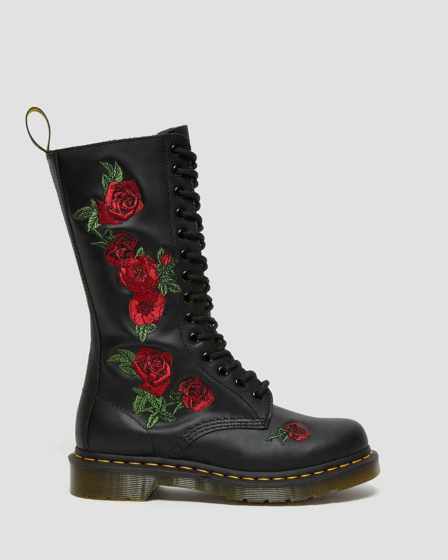 svarta dr martens 1914 vonda damstövlar med halvhög vad