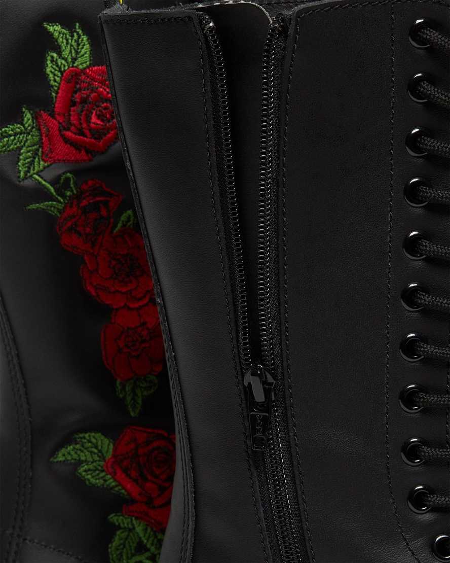 svarta dr martens 1914 vonda damstövlar med halvhög vad