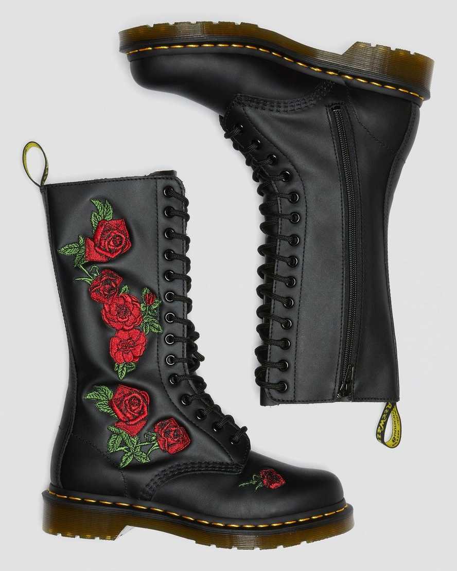 svarta dr martens 1914 vonda damstövlar med halvhög vad