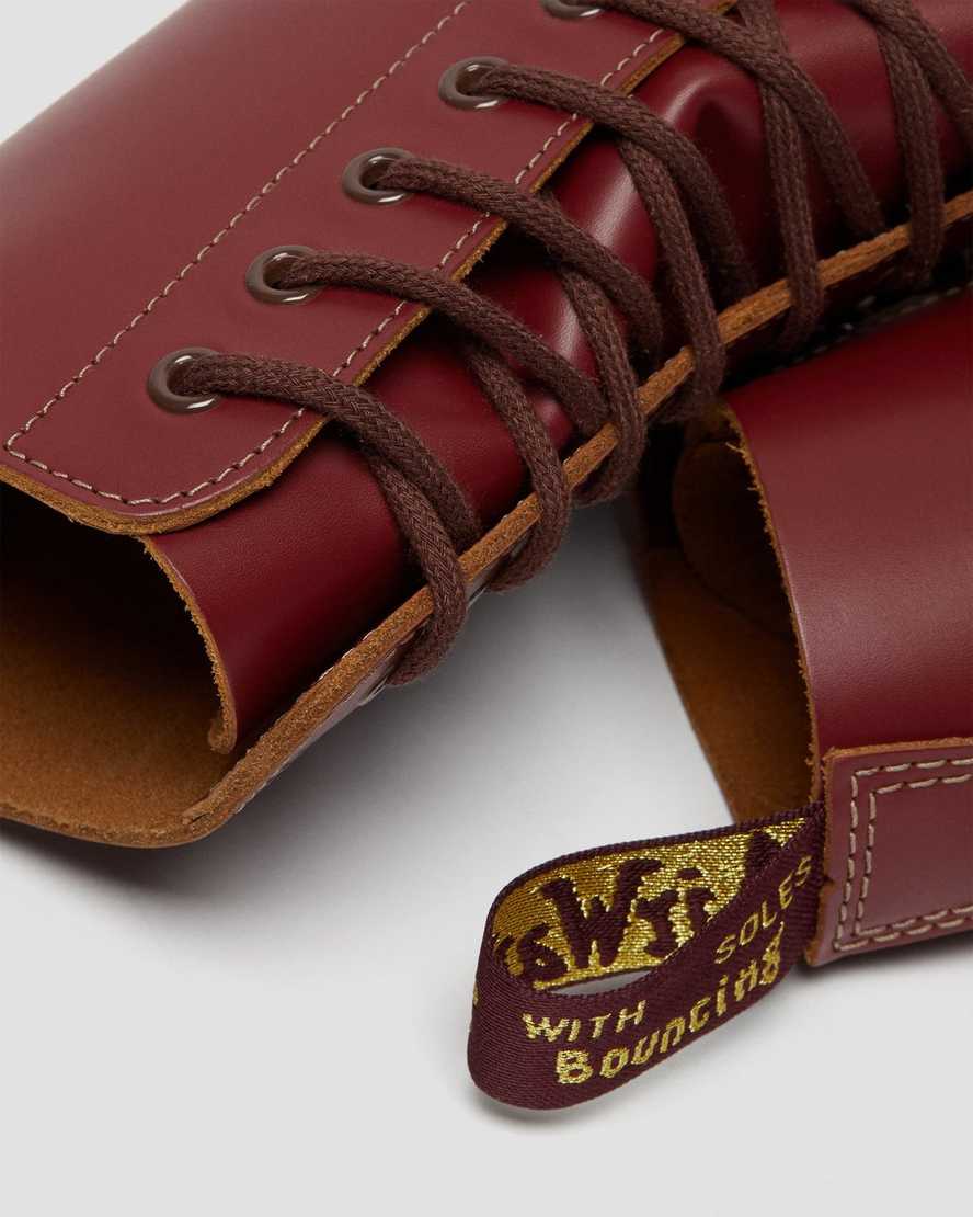 röda dr martens 1490 vintage made in england damstövlar med halva vaden
