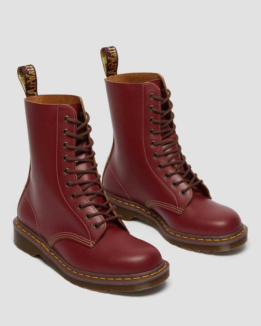 röda dr martens 1490 vintage made in england damstövlar med halva vaden