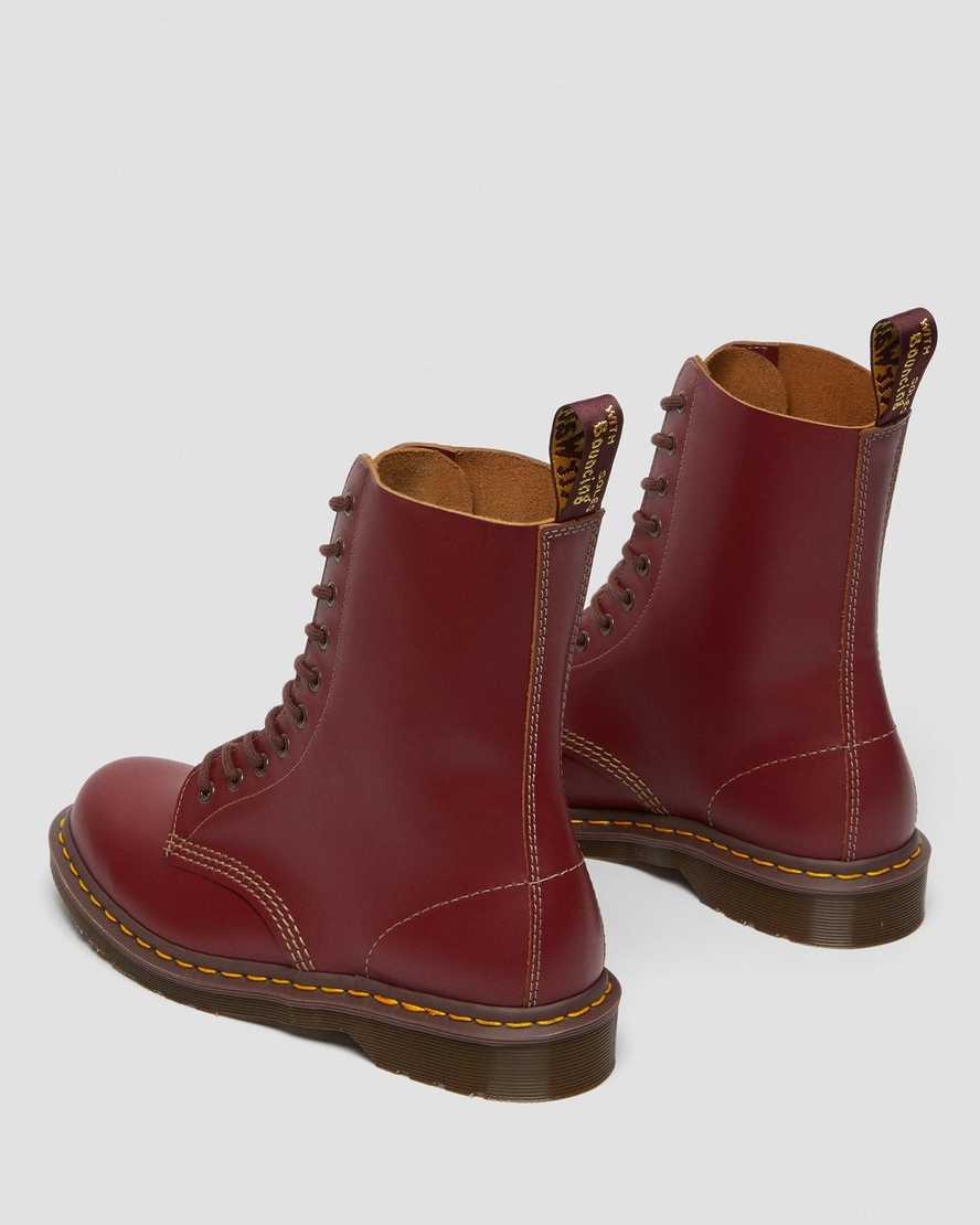 röda dr martens 1490 vintage made in england damstövlar med halva vaden