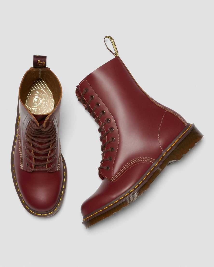 röda dr martens 1490 vintage made in england damstövlar med halva vaden