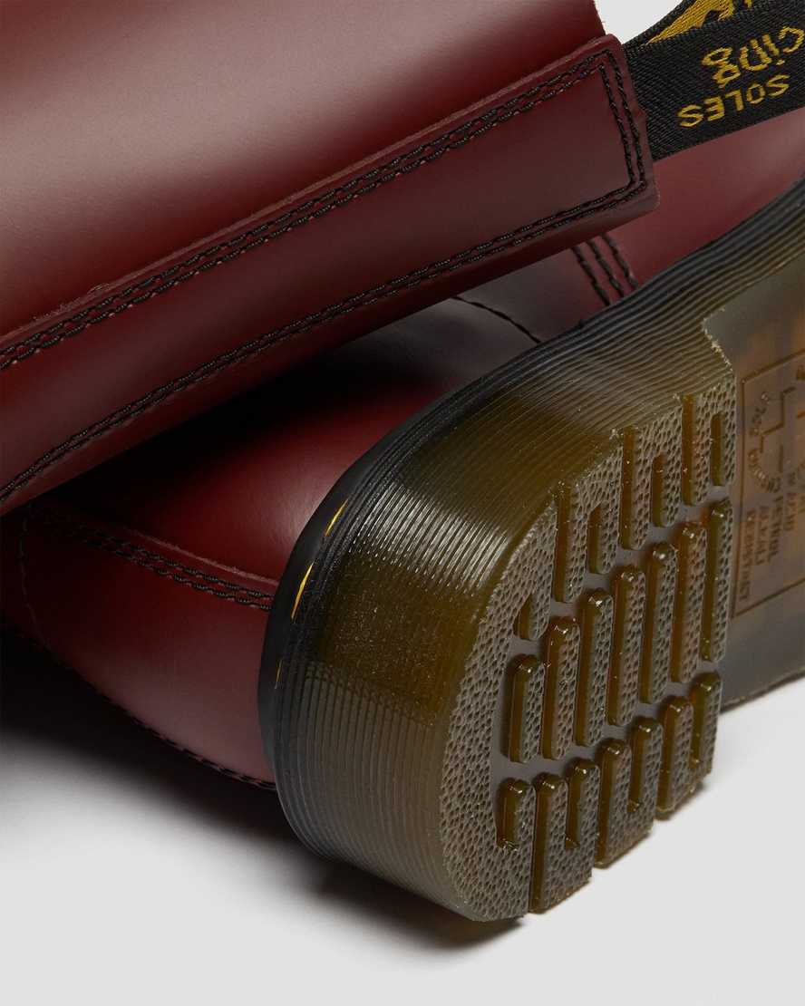 röda dr martens 1490 smooth damstövlar med halva vaden