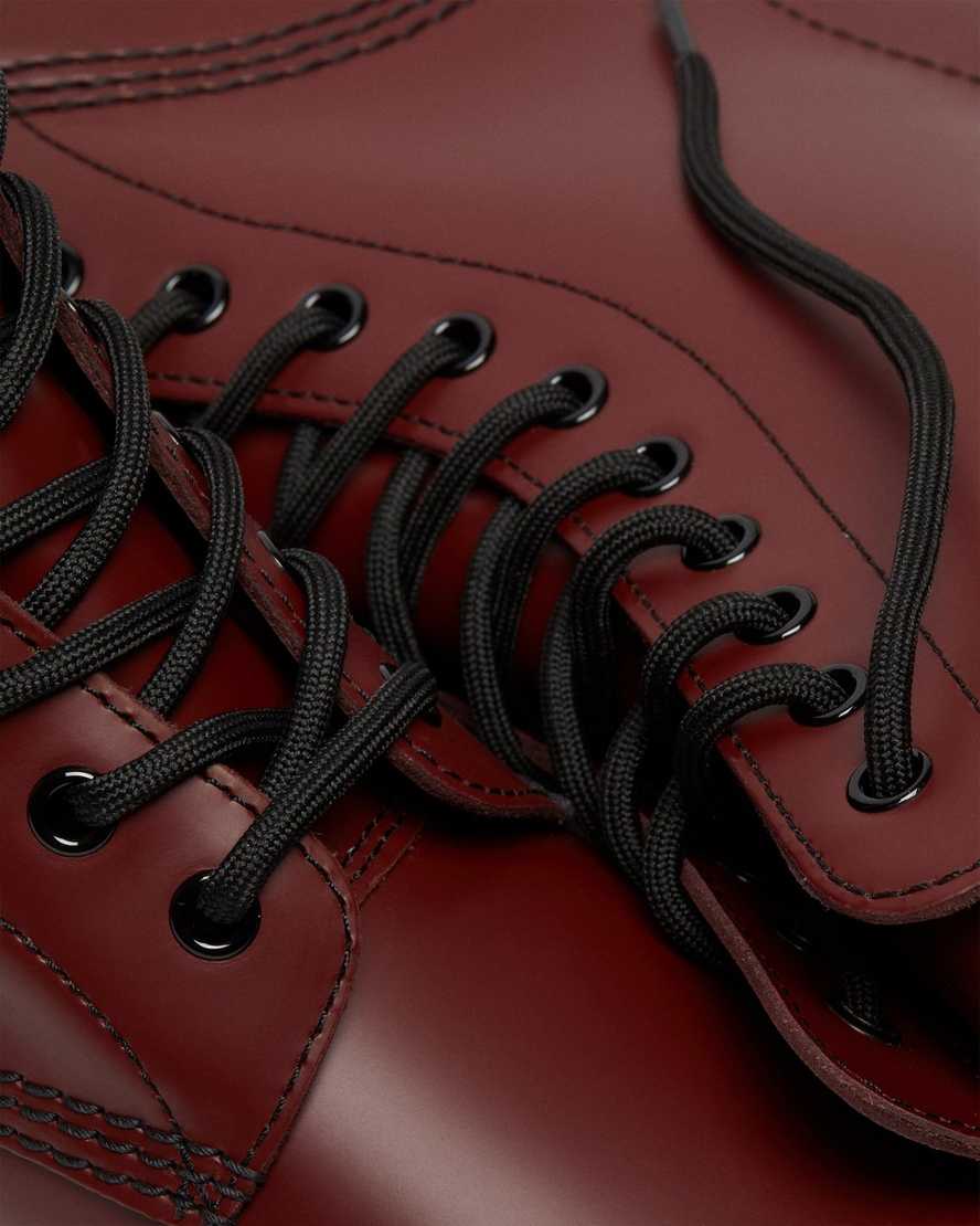 röda dr martens 1490 smooth damstövlar med halva vaden