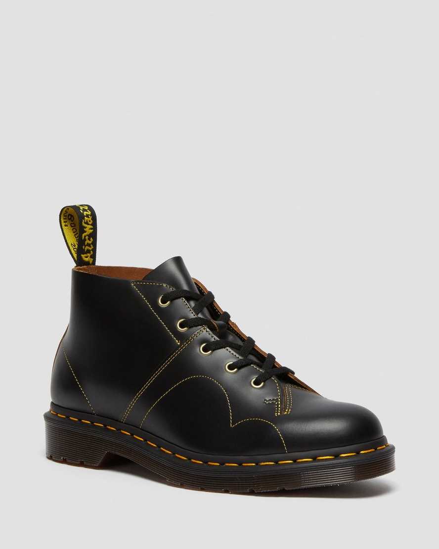 svarta dr martens church vintage dam monkey stövlar