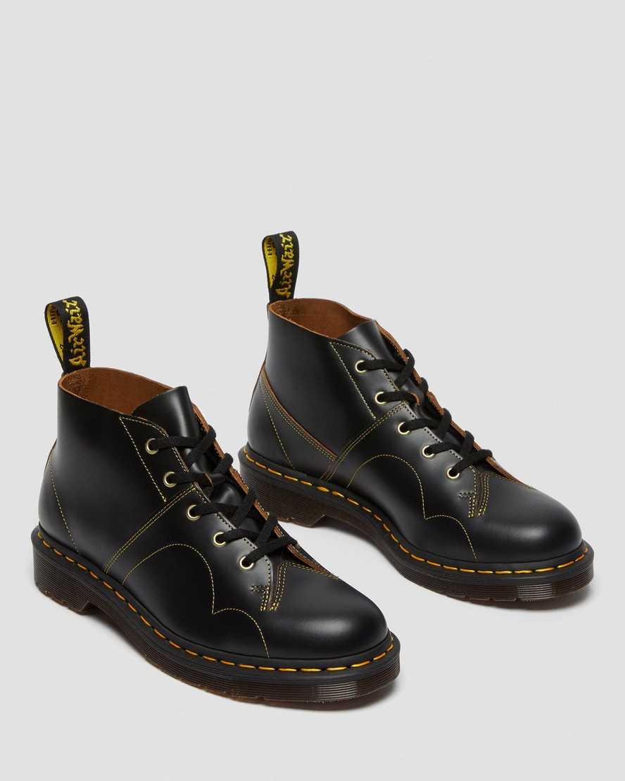 svarta dr martens church vintage dam monkey stövlar