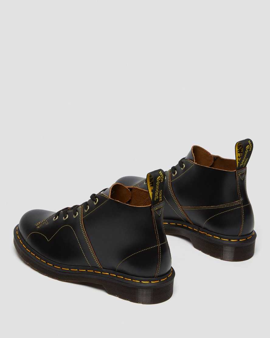 svarta dr martens church vintage dam monkey stövlar