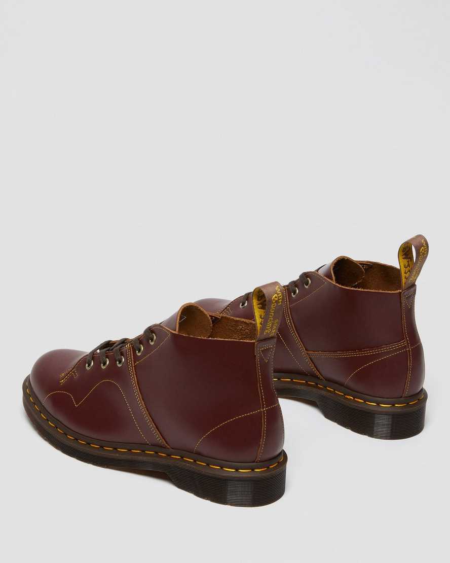 dr martens church vintage monkey stövlar vinröda dam