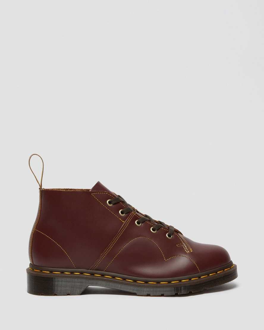 dr martens church vintage monkey stövlar vinröda dam